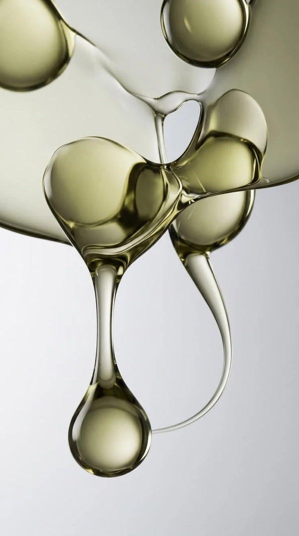 Clear green serum drops