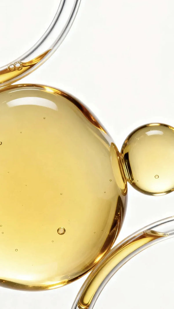 Golden oil droplets